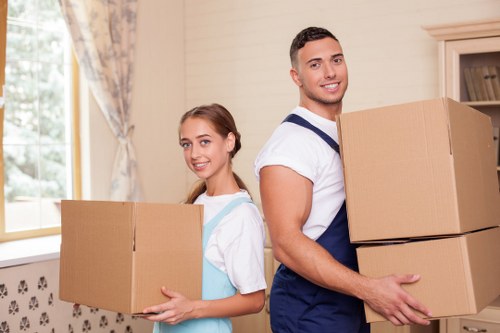 Professional movers handling furniture in Bloomsbury